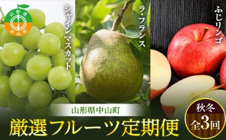 《先行予約》山形県中山町 厳選フルーツ定期便 秋冬 全3回【2026年9月開始】 F4A-0371
