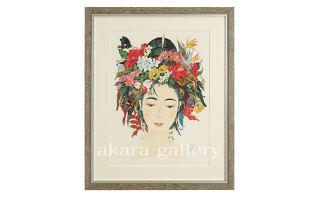 【名嘉睦稔】リトグラフ作品「花冠（カカン）」