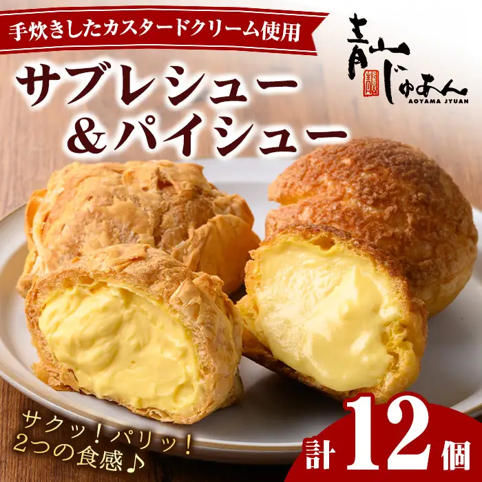 シュークリーム 12個 薩摩77万石溶岩サブレシュー パイシュー お菓子 スイーツ おやつ 青山じゅあん No.1049-B