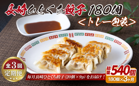 長崎ひとくち餃子〈トレー包装〉180個【3回定期便】