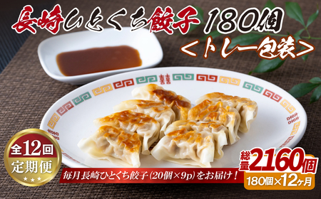 長崎ひとくち餃子〈トレー包装〉180個【12回定期便】
