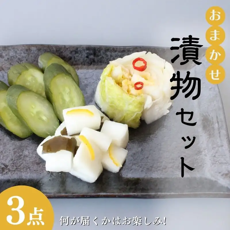 おまかせ３点セット / 漬物 ごはんのおとも 大根 きゅうり 白菜 キムチ 浅漬け ぬか漬け 和歌山 田辺市 【ksn001】