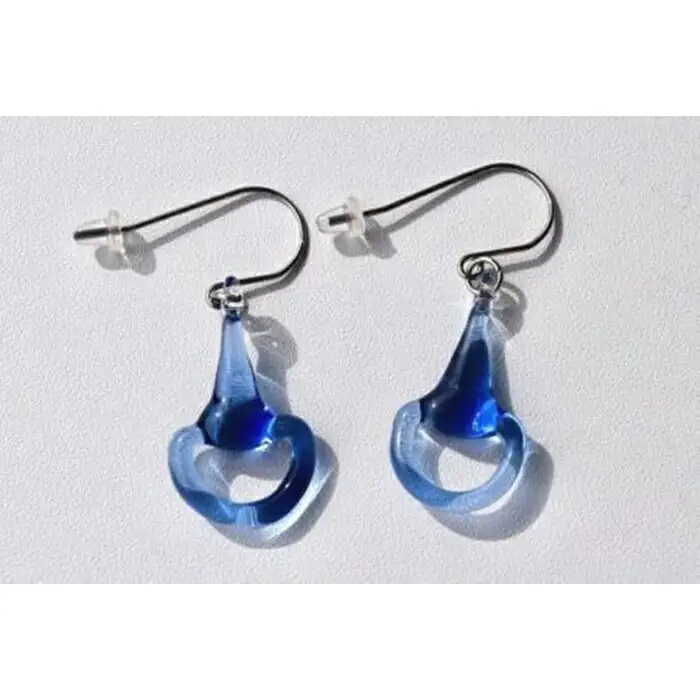 ハーフビットピアス BLUE(イヤリングに変更可) ｜ ピアス アクセサリー