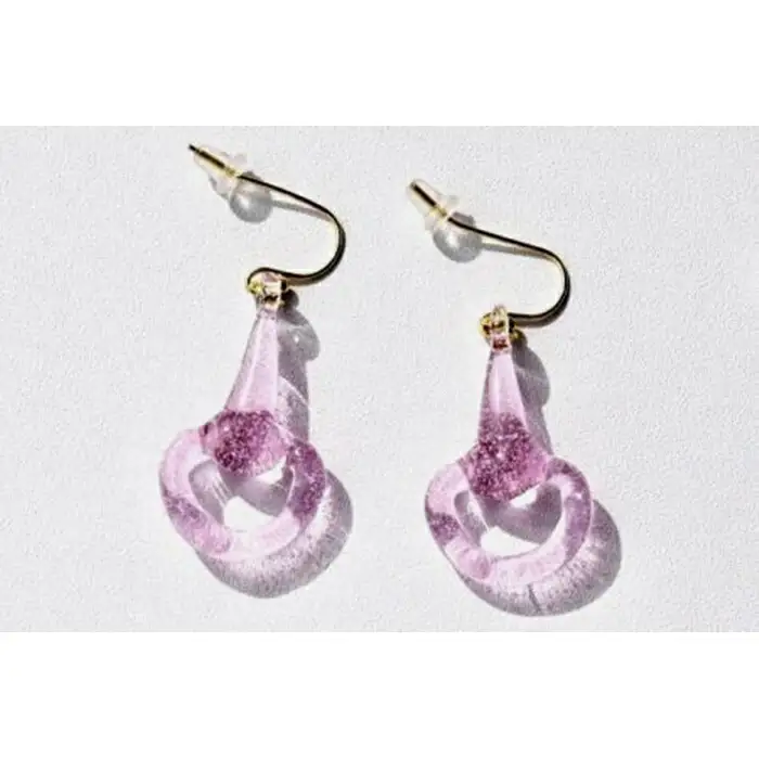ハーフビットピアス PINK(イヤリングに変更可) ｜ ピアス アクセサリー