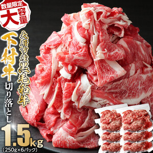 牛肉 黒毛和牛 切り落とし 1.5kg 250g×6パック 牛肉