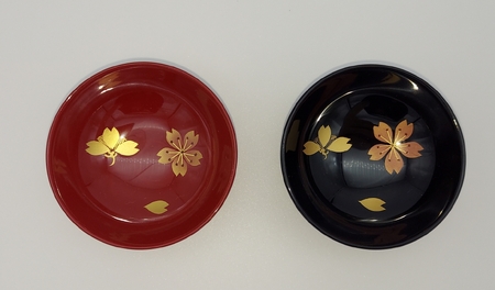 川連漆器 ぐいのみ 桜ペア 漆器 漆器 【丸利漆工所】[B3-5701]