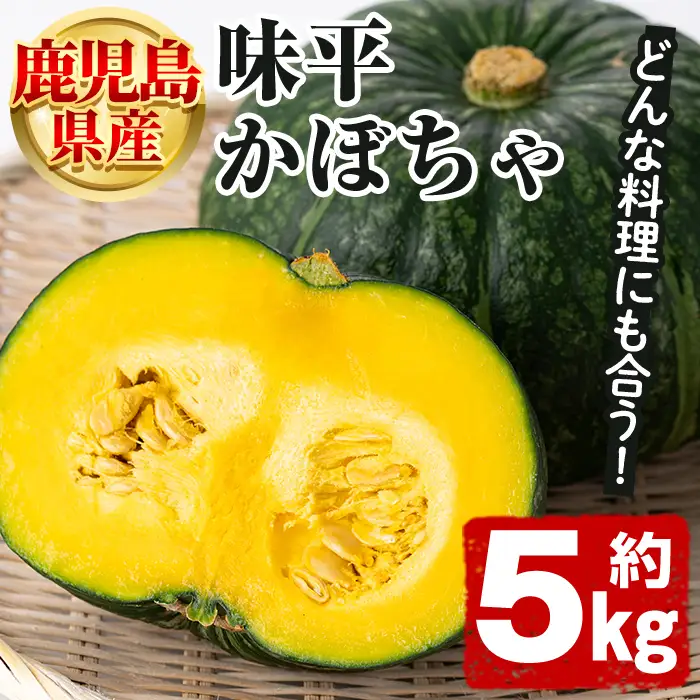 鹿児島県産 味平かぼちゃ(約5kg) 国産 野菜 かぼちゃ カボチャ 南瓜 煮物 天ぷら バーベキュー BBQ スイーツ お菓子【松永青果】akn053-24