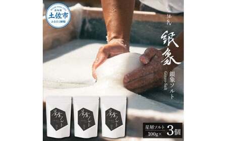 銀象ソルト Ginzo-Salt 星屑ソルト 100g×3個セット 合計300g 塩 しお 調味料 天日塩 完全天日塩 国産 高知県産 ソルト ミネラル 健康 料理 調理 お塩 塩【塩杜氏銀象】 [BQBX004]