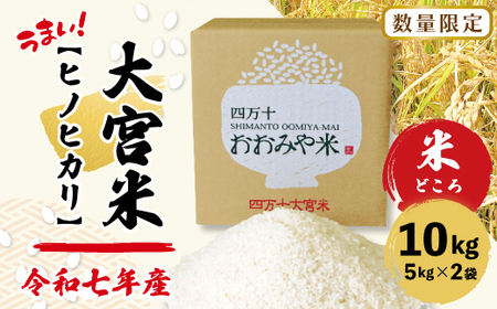 【令和7年産 数量限定】 四万十 の 米どころ 山間地域で育てた 大宮米 ヒノヒカリ 10kg 高知県 高知 しまんと 国産 お米 米 白米 精米 ひのひかり 低農薬栽培 ご飯 産地直送 26-789