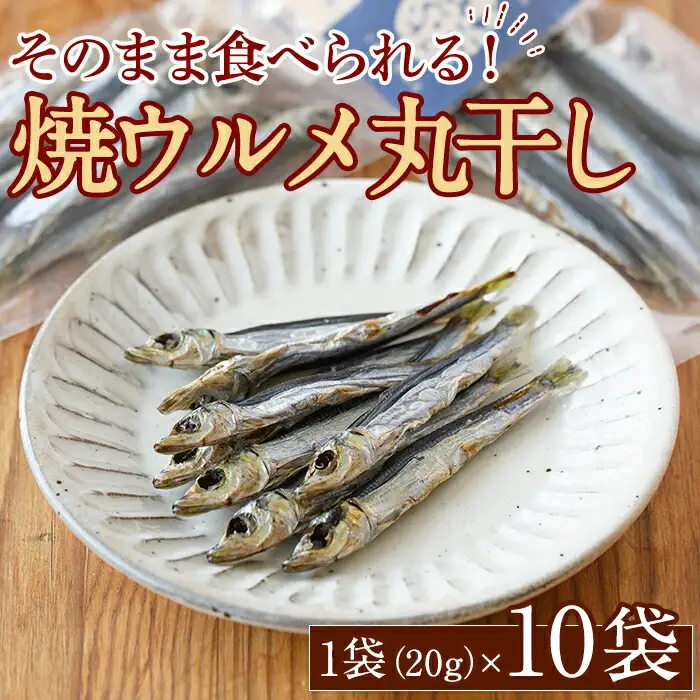 焼ウルメ丸干し10袋セット(20g×10袋)海産物 いわし 鰯 ウルメイワシ おつまみ おかず【下園薩男商店】akn086-07