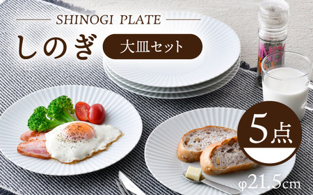 【波佐見焼】しのぎ 大皿5枚セット(白マット) 食器 プレート【一龍陶苑】[CC79] 波佐見焼