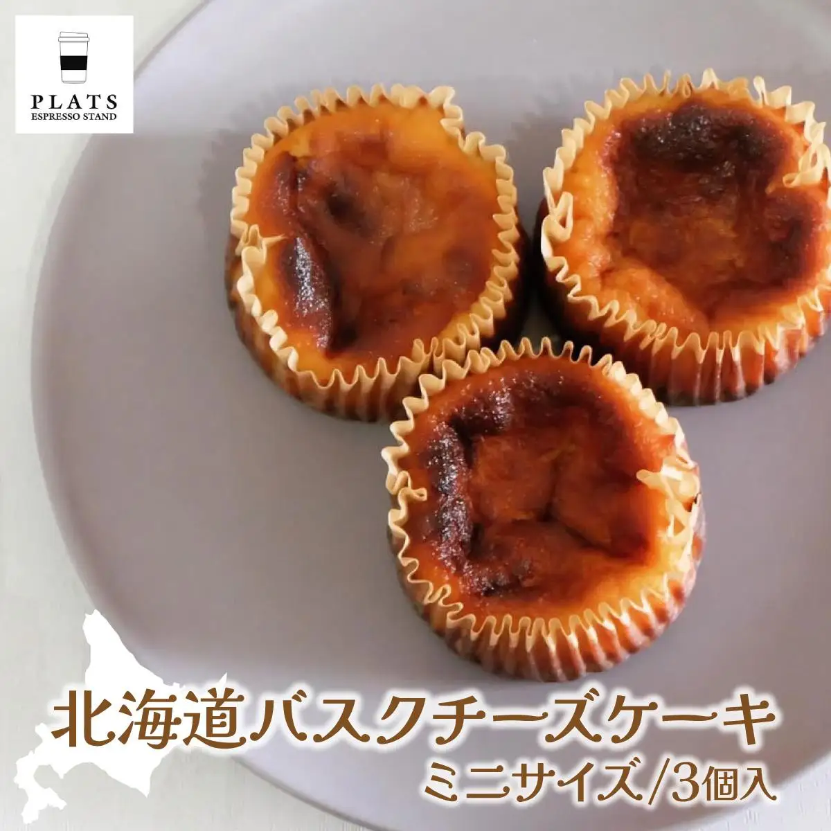 【岩見沢市のカフェが手がけた逸品】北海道バスクチーズケーキ　ミニサイズ（3個入）【45108】