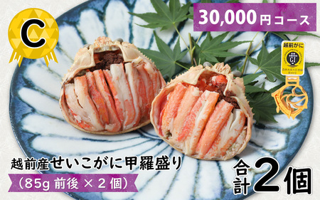 Ｃ　越前産せいこがに甲羅盛（85g前後 × 2個）合計2個 [C-096005_03] / 甲羅盛り