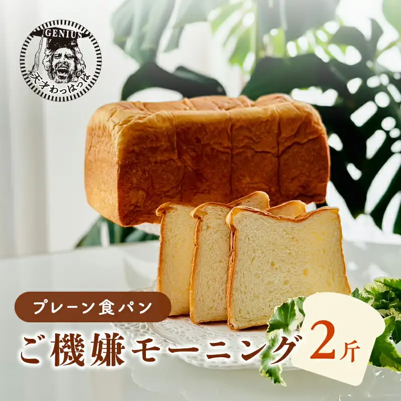 【ふるさと納税】 プレーン食パンご機嫌モーニング 1本 2斤 天才 わっはっは genius? パン ぱん 食パン ブレッド おいしい 朝食 朝ごはん 朝  数量限定 訳あり ふるさと納税 ふるさと 人気 おすすめ 送料無料 兵庫県 三田市 [3d28bae530033]
