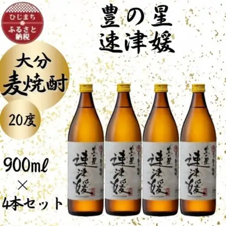 大分むぎ焼酎　二階堂速津媛20度(900ml)4本セット_大分むぎ焼酎 二階堂 麦焼酎 焼酎 酒 酒セット 焼酎セット  まとめ買い_【1456951】