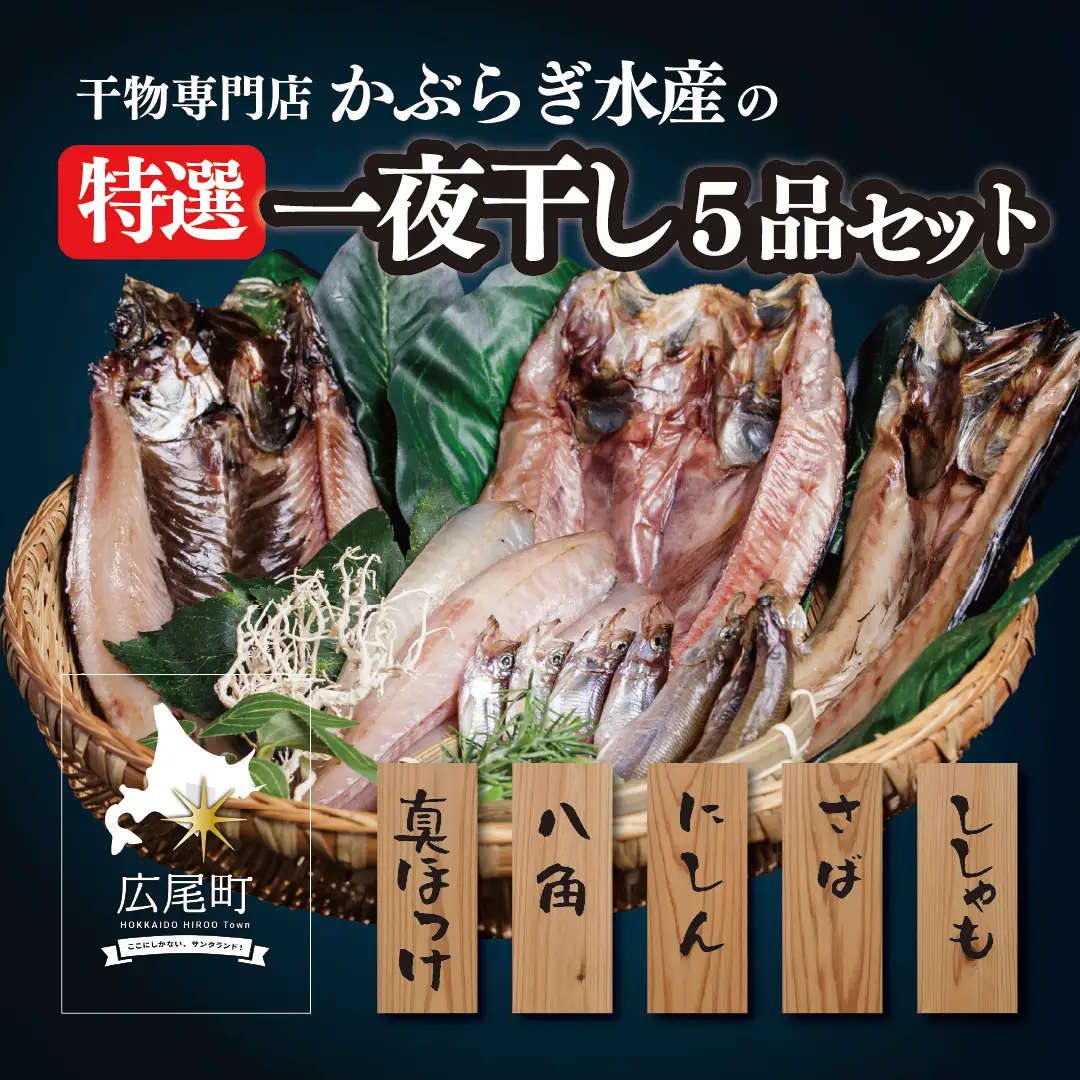 干物専門店かぶらぎ水産の特選一夜干し５品セット(J0031)