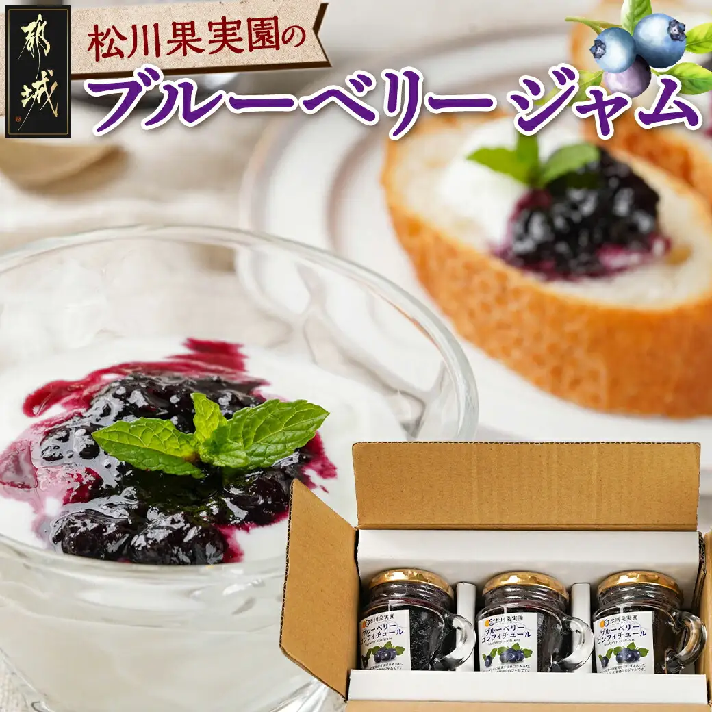 松川果実園のブルーベリージャムセット〔AA-J708〕_(都城市) ブルーベリー ジャム 無農薬栽培 果樹農家 松川果実園 3個
