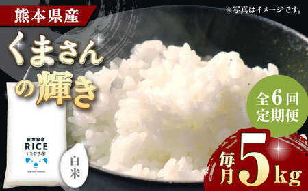 〈令和7年度産米〉 【6回定期便】 くまさんの輝き 白米 5kg【株式会社 農産ベストパートナー】 令和7年産 [ZBP107]