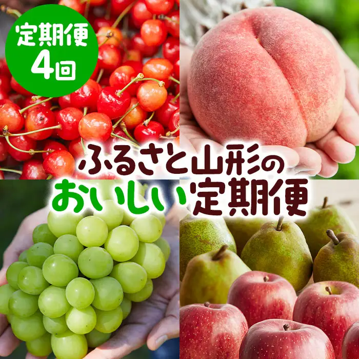 【定期便4回】ふるさと山形のおいしい定期便 【令和8年産先行予約】FU23-765 くだもの 果物 フルーツ 山形 山形県 山形市 2026年産
