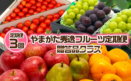 【定期便3回】やまがた秀逸フルーツ 贈答品クラス 【令和8年産先行予約】FS24-532 くだもの 果物 フルーツ 山形 山形県 山形市 2026年産
