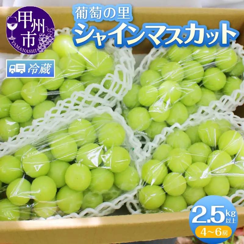 葡萄の里 シャインマスカット たっぷり大容量 2.5kg以上（4～6房）【2026年発送】（HK）C5-440 シャインマスカット フルーツ