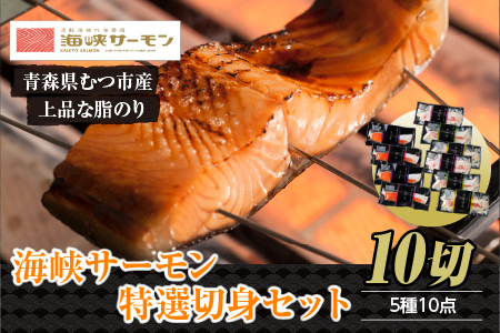 【予約商品】海峡サーモン 特選切身セット10切 (5種10点)