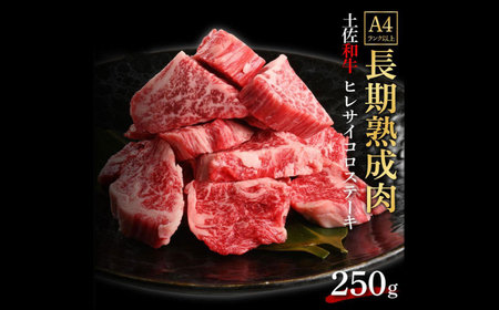 エイジング工法 熟成肉 土佐和牛 特選ヒレ サイコロステーキ 約250g (冷凍) 【株式会社LATERAL】 [ATAY056]