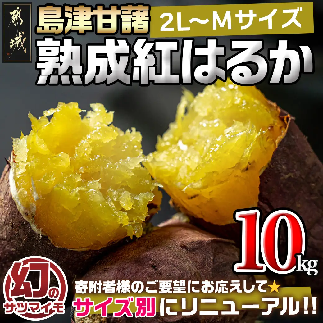 島津甘藷　熟成紅はるか 10kg(2L～M)_12-A701_(都城市) 島津甘藷 紅はるか 10kg サツマイモ 熟成 未選別 2L～M さつまいも 熟成 芋 定番 焼き芋 アウトドア