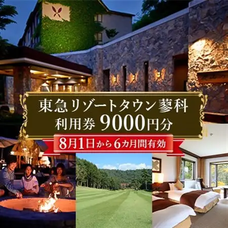 東急リゾートタウン蓼科利用券(1,000円分×9枚)2026年8月1日から6か月間有効チケット_旅行券・チケット   _【1421747】
