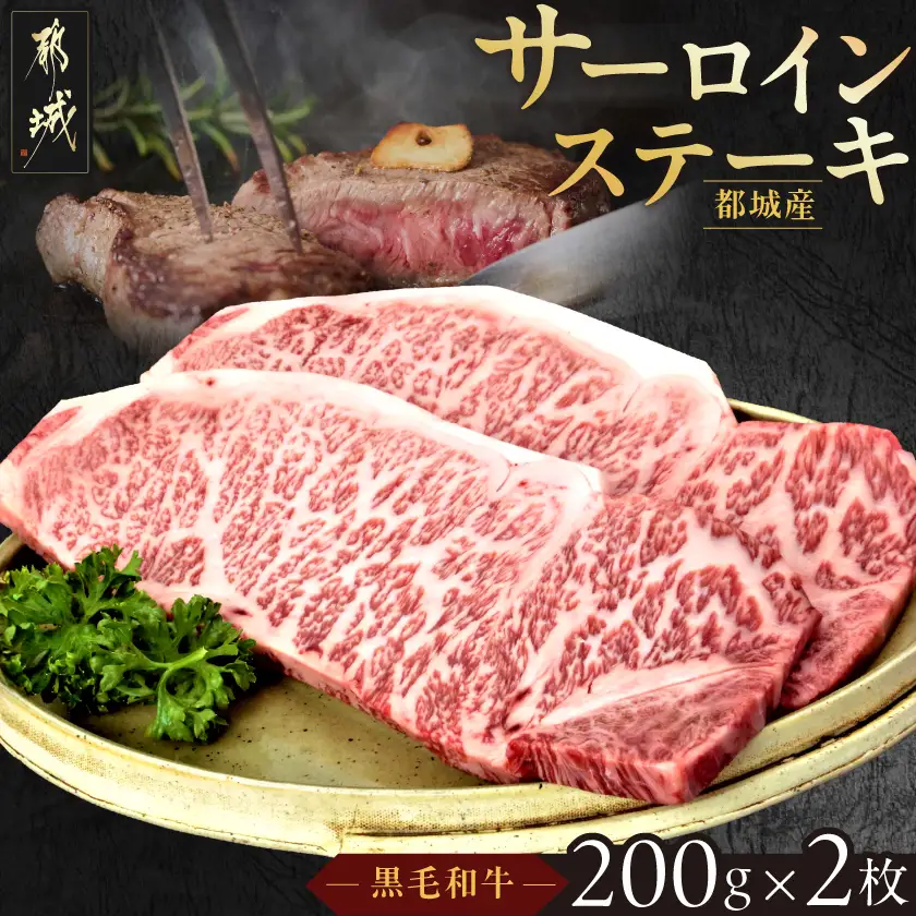 黒毛和牛サーロインステーキ200g×2枚〔16-3301〕_(都城市) 牛肉 サーロインステーキ 200g×1枚×2パック 計400g ステーキ用カット