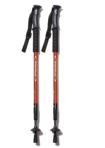 アンチショックトレッキングポール レッド 2本セット WILD WOOD ／ ジェイクリエイト アウトドア 衝撃吸収機能付 登山 2段スライド伸縮式 奈良県 田原本町