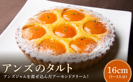 シェフお気に入り アンズのタルト 16cmサイズ 3人分 ～ 5人分 自家製アンズジャム アーモンドクリーム ケーキ 焼き菓子 ドイツ菓子 誕生日 奈良県 生駒市 お取り寄せ スイーツ デザート おやつ 洋菓子 熨斗対応 贈り物 冷凍 送料無料