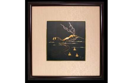 肥後象嵌 絵画 阿蘇山