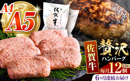 ＜全6回定期便＞佐賀牛ハンバーグ 50g×12個 HCS039 ハンバーグ 惣菜