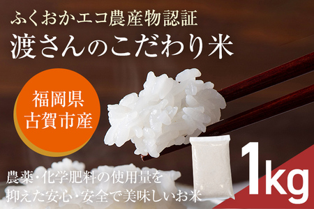 渡さんのこだわり米 1kg 夢つくし 元気つくし にこまる ふくおかエコ農産物認証 米 精米 古賀市産 お取り寄せグルメ お取り寄せ 福岡 お土産 九州 福岡土産 取り寄せ グルメ 福岡県