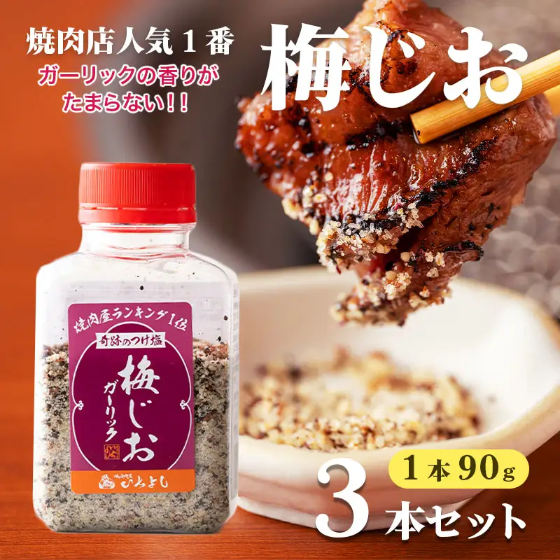 焼き肉専門店の梅じおガーリック 90g×3本セット
