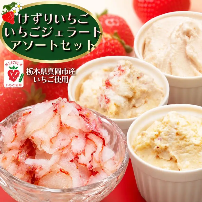 【2026年 5月以降発送】いちご農家の【けずりいちごといちごジェラート】アソートセット