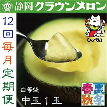 【毎月定期便】クラウンメロン(白等級)中玉1玉・12ヵ月毎月お届け全12回_メロン 高級 定期便_【配送不可地域：離島・北海道・沖縄県】【4003095】