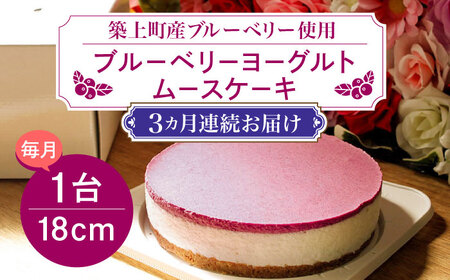 【全3回定期便】ブルーベリー ヨーグルト ムース ケーキ 国産 ブルーベリー [ABAK004] 