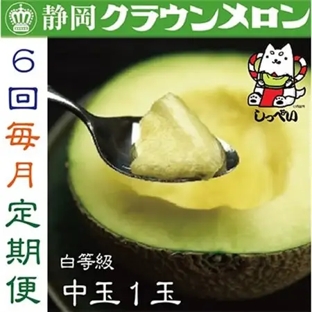 【毎月定期便】クラウンメロン(白等級)中玉1玉・6ヵ月毎月お届け全6回_メロン 高級 定期便_【配送不可地域：離島・北海道・沖縄県】【4003101】