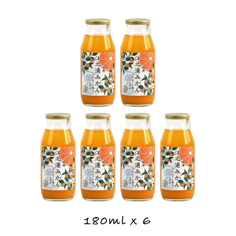 小田原産江之浦みかん１００％ストレートジュース１８０ml６本 【みかんジュース みかんジュース 神奈川県 小田原市 】