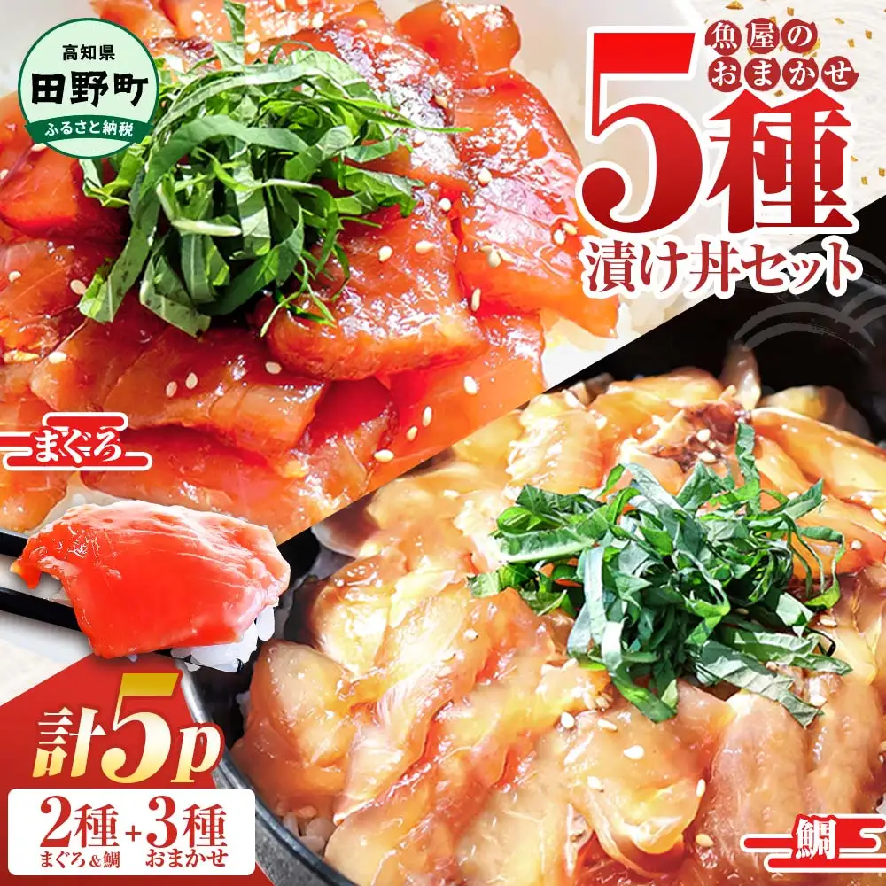 これが魚屋の漬け丼だ！海鮮5種食べ比べセット 《訳あり》 80ｇ×5P 
