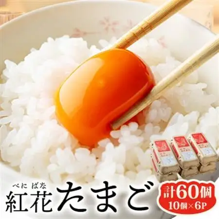 紅花たまご60個セット(川西町)_卵・乳製品 卵  たまご タマゴ 玉子_【1454718】
