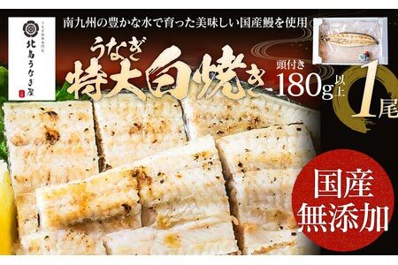 うなぎの白焼（1尾）頭付き180g以上　AE02