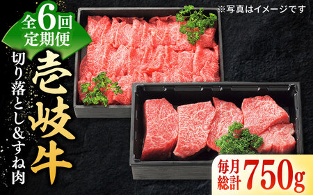 【全6回定期便】 特選 壱岐牛 切り落とし（450g）＆すね肉（300g） [JDL100] しゃぶしゃぶ すき焼き