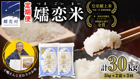 令和7年産 《 定期便 》 ひとめぼれ 嬬恋米 5kg × 2袋 × 3回 ( 合計 30kg ) [AU002tu]