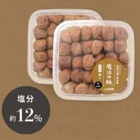 【ご褒美梅】山森農園の 梅干し「魔法の梅」 計1kg（500g×2） 【塩分約12％】 土と水にこだわっています 贈答にも / 紀州南高梅 和歌山 田辺市 ミネラル水 梅 梅干 ウメ うめ うめぼし 肉厚 ギフト ご家庭 完熟【ymm005-1】