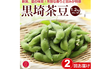 【2026年8月 2回お届け】くろさき茶豆1.2kg 2026年 先行予約 定期便 枝豆 野菜 つまみ おつまみ えだまめ エダマメ 新潟 定期 お楽しみ 2回 