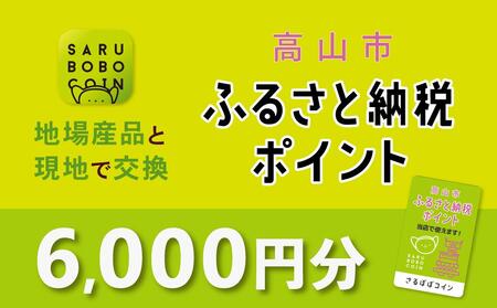 高山市ふるさと納税ポイント 6,000pt【飛騨信用組合 SB003】