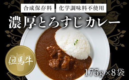 ＜無添加＞但馬牛濃厚とろすじカレー (175g×8袋) ふるさと納税 福知山市 但馬牛 カレー 濃厚 とろすじ とろとろ 旨味 素材の味 果物の味 野菜の味 無添加 飛燕 レ・ジロンデル 【fc-DA003】【LES HIRONDELLES（レ・ジロンデル）】